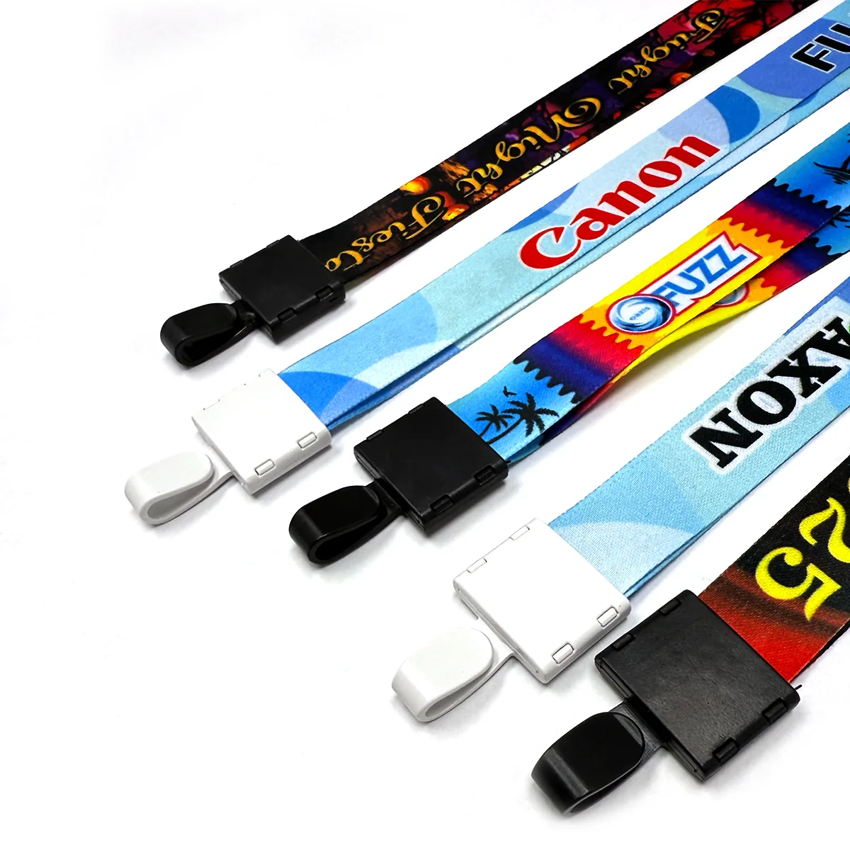 Full Color Lanyards With plastic detachable side-release buckle