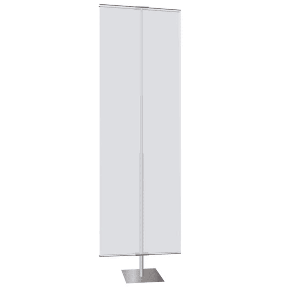 36 x 96 in. Large Classic Banner Stand Silver Square Base