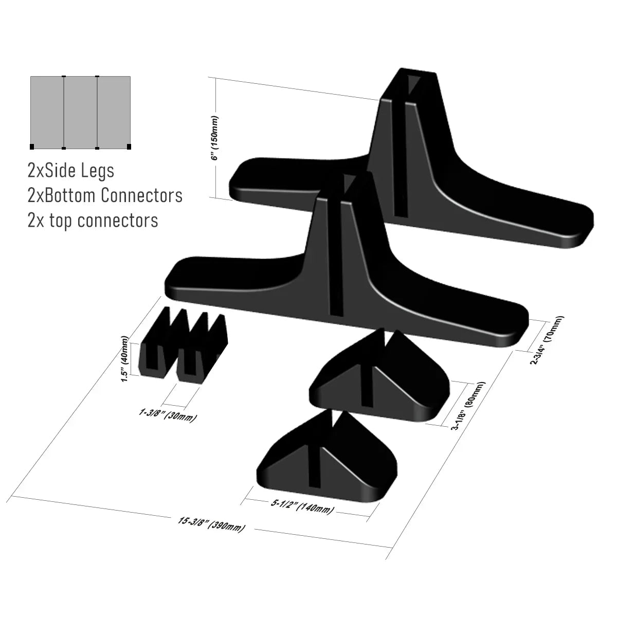 3D Printed Legs and Connectors for 1/2" Foam Board