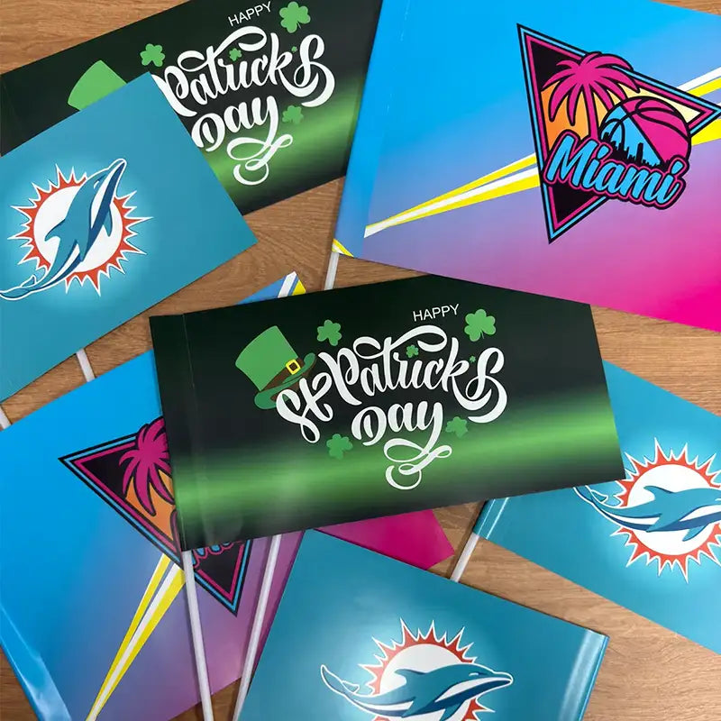 Paper Hand Waving Flags