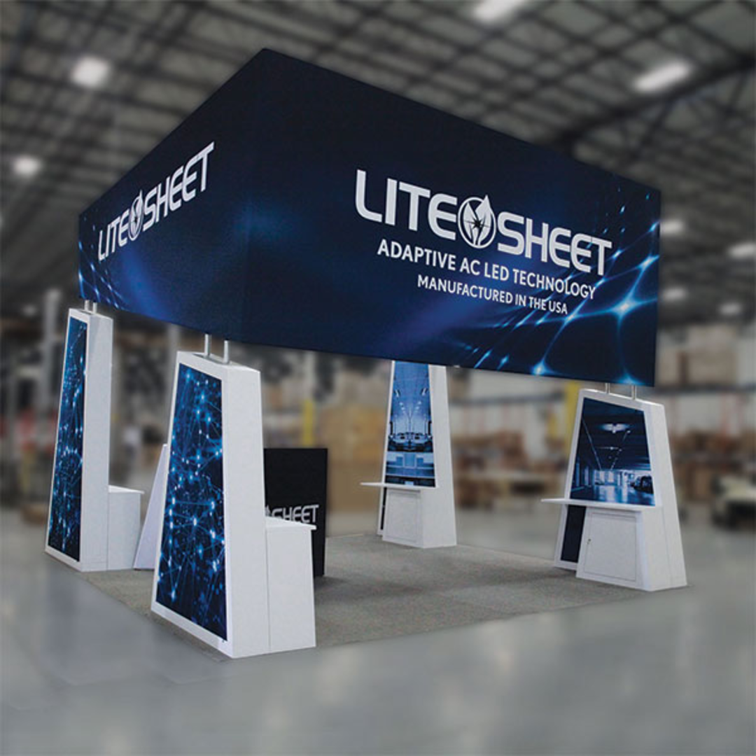 20ft x 20ft Formulate Fusion Island Booth Kit 11 Fabric Tower (Hardware Only)