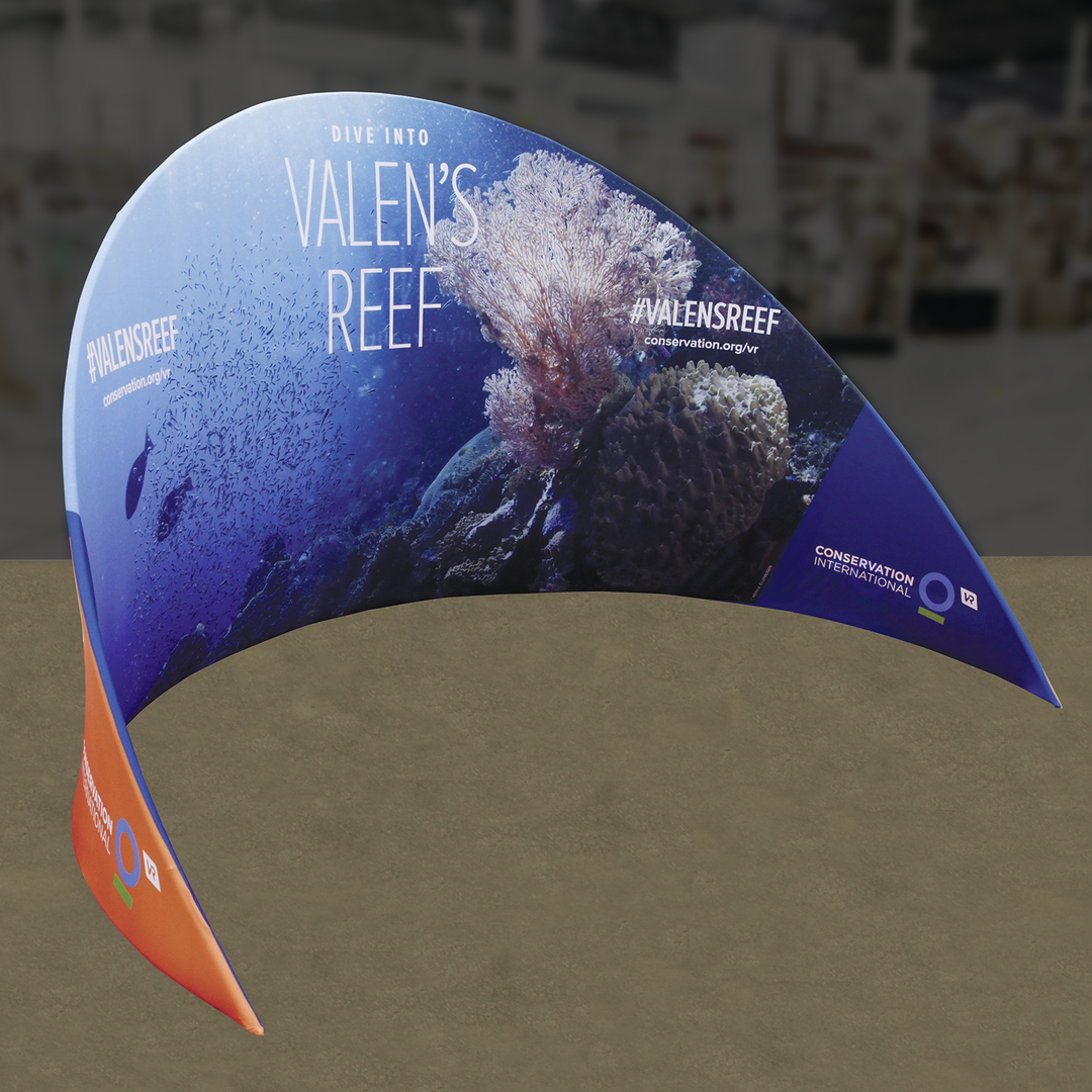 9.5ft x 7ft Formulate Chip-Shaped Wall 02 Tension Fabric Structure Single-Sided (Graphic Only)