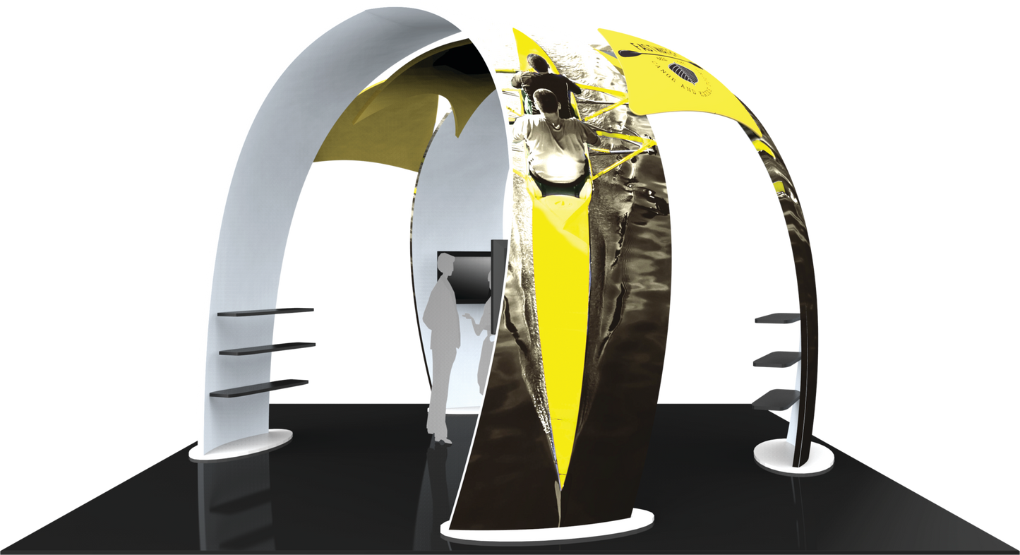 20ft x 20ft Formulate Fusion Island Booth Kit 07 Fabric Tower (Graphic Package)