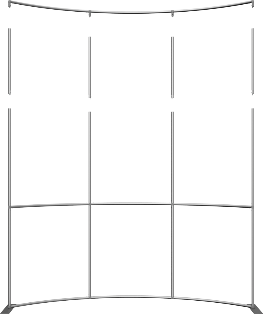 2ft Height Formulate Master Backwall Extension Hardware (10ft) - 4 Pole Horizontal Curve