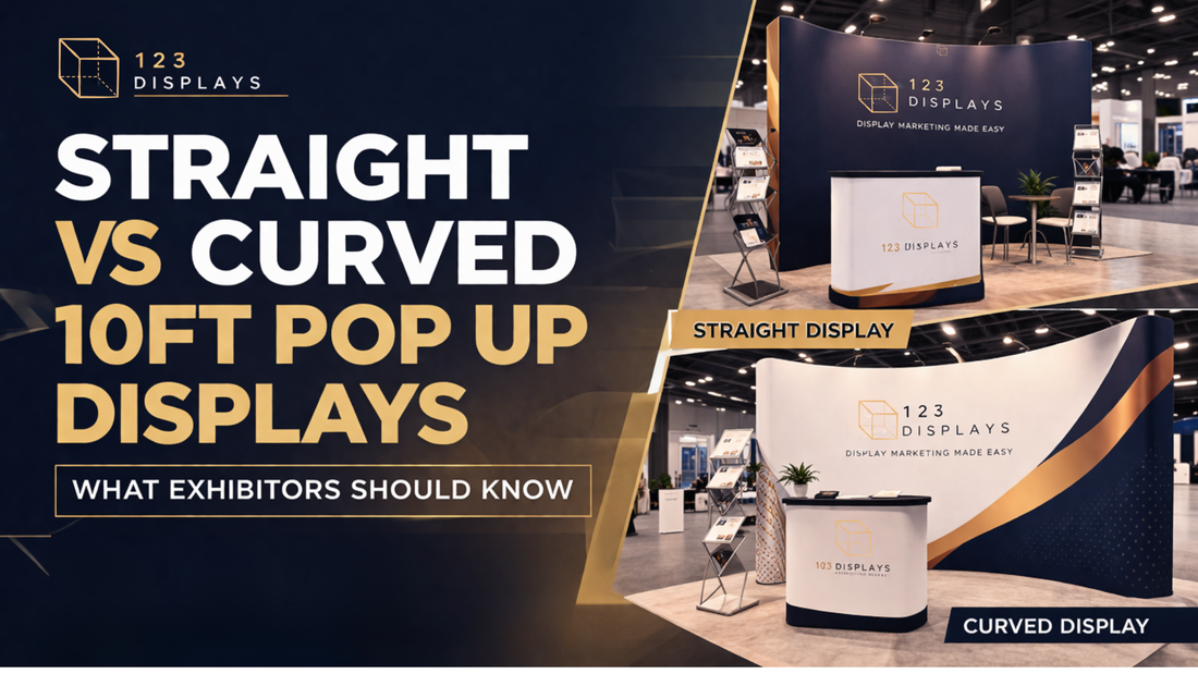 Straight vs Curved 10ft Pop Up Displays: What Exhibitors Should Know