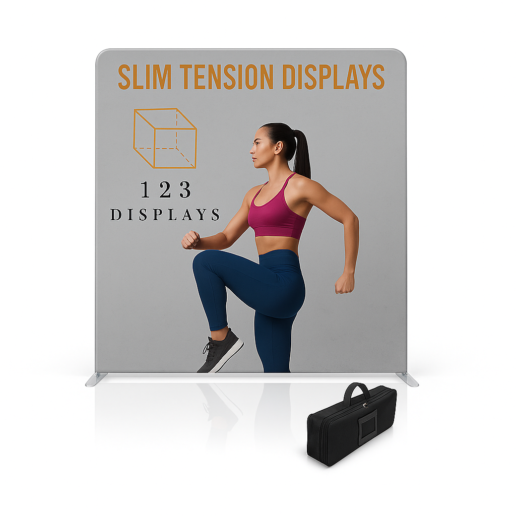 Compression Display Store Slim Tension Fabric Displays | Portable Trade Show Solutions from ...