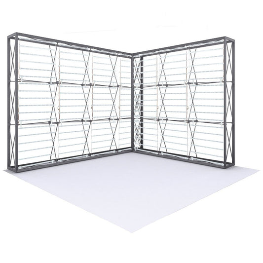 10 ft L - Shape Lumiere Light Wall® Backlit Configuration B (Hardware Only) - 123Displays