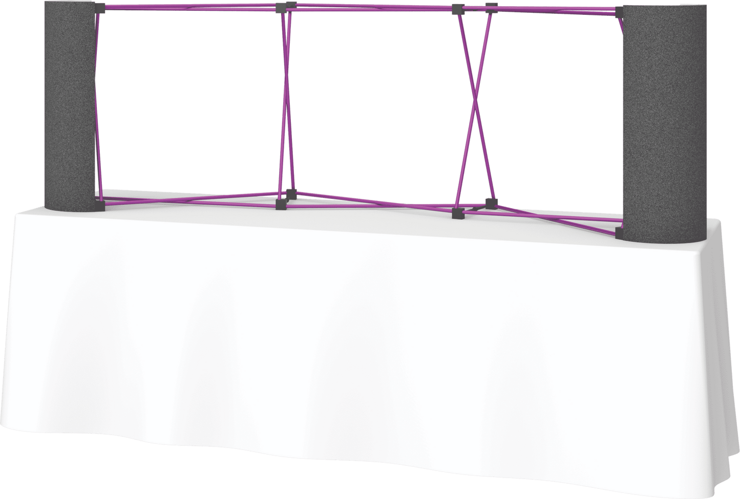 8ft (3x1) Coyote Straight Tabletop Frame w/Fabric End Cap Kit (Fabric Package) - 123Displays