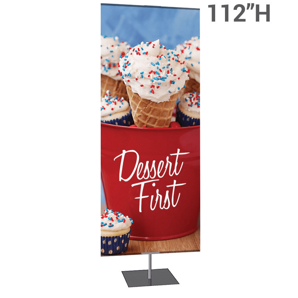 36 x 112 in. Large Classic Banner Stand Black Travel Base