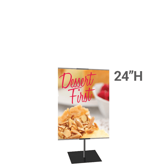 24 x 24 in. Medium Classic Banner Stand Silver Square Base