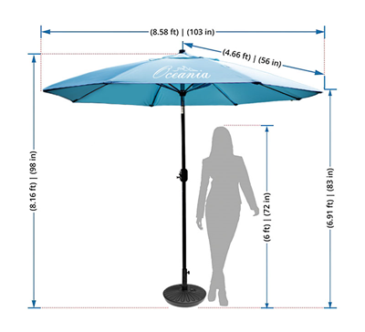 Custom Large Outdoor Umbrella with Base