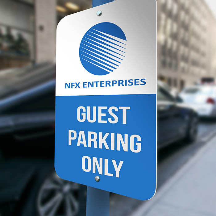 Aluminum 080 Heavy Duty White and Reflective Parking Signs