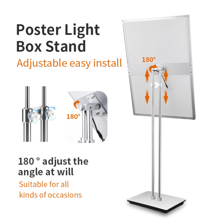 Super Slim Display Stand Lightbox – Tempered Glass+Aluminum Lux Stand