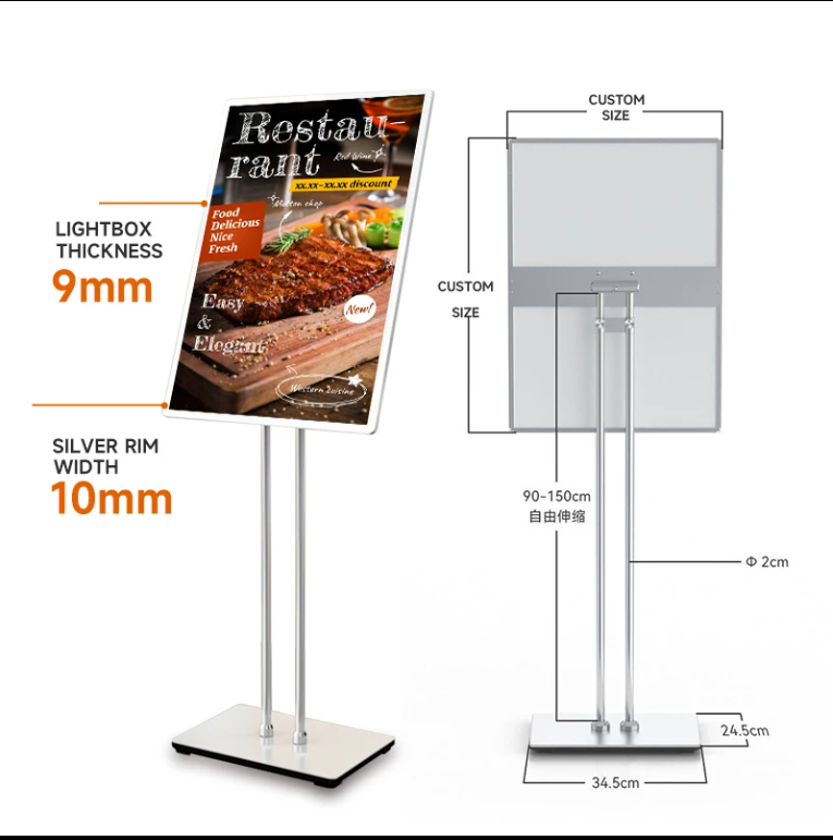 Super Slim Display Stand Lightbox – Tempered Glass+Aluminum Lux Stand