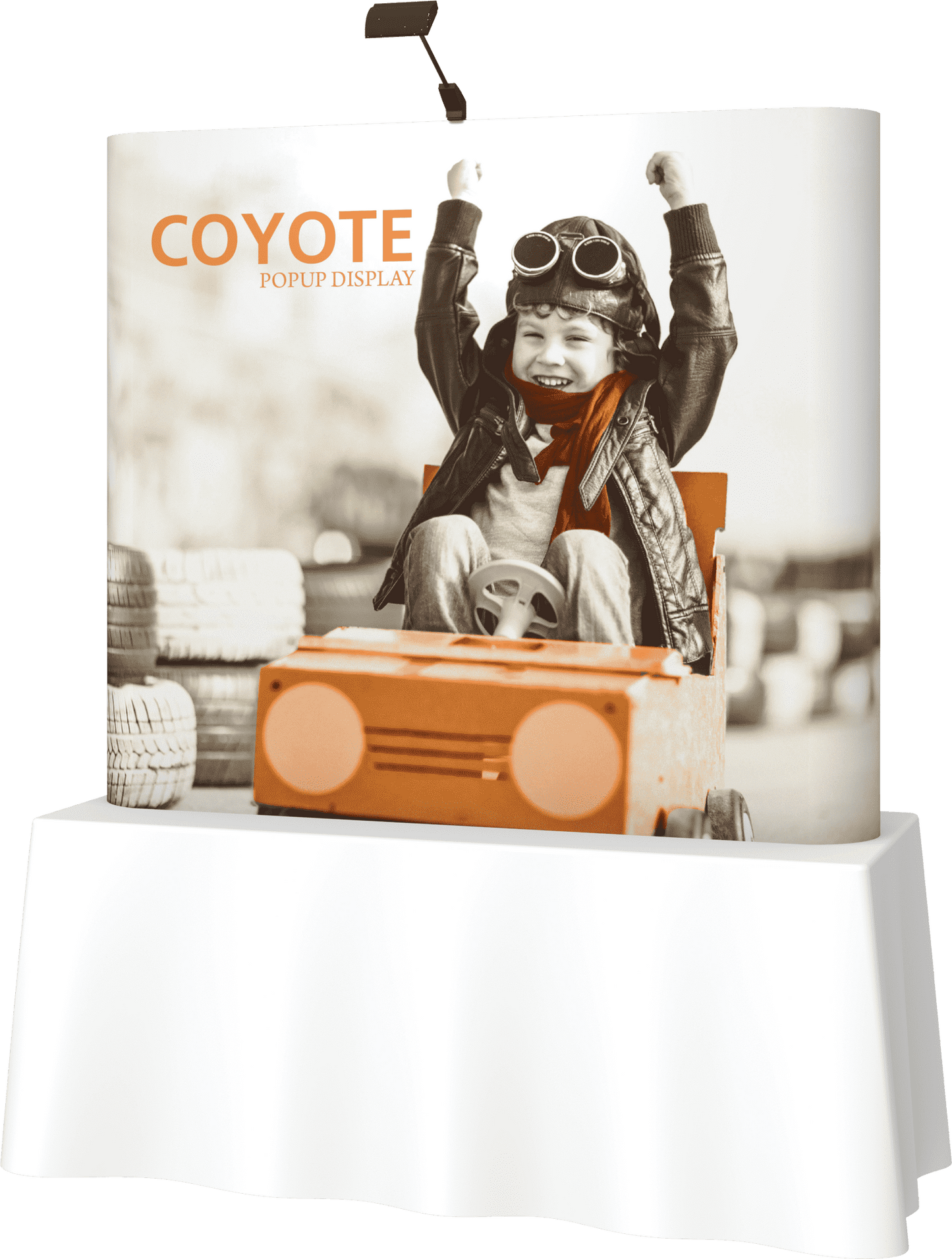 6ft (2x2) Coyote Straight Tabletop Full Fabric Display (Fabric Package)