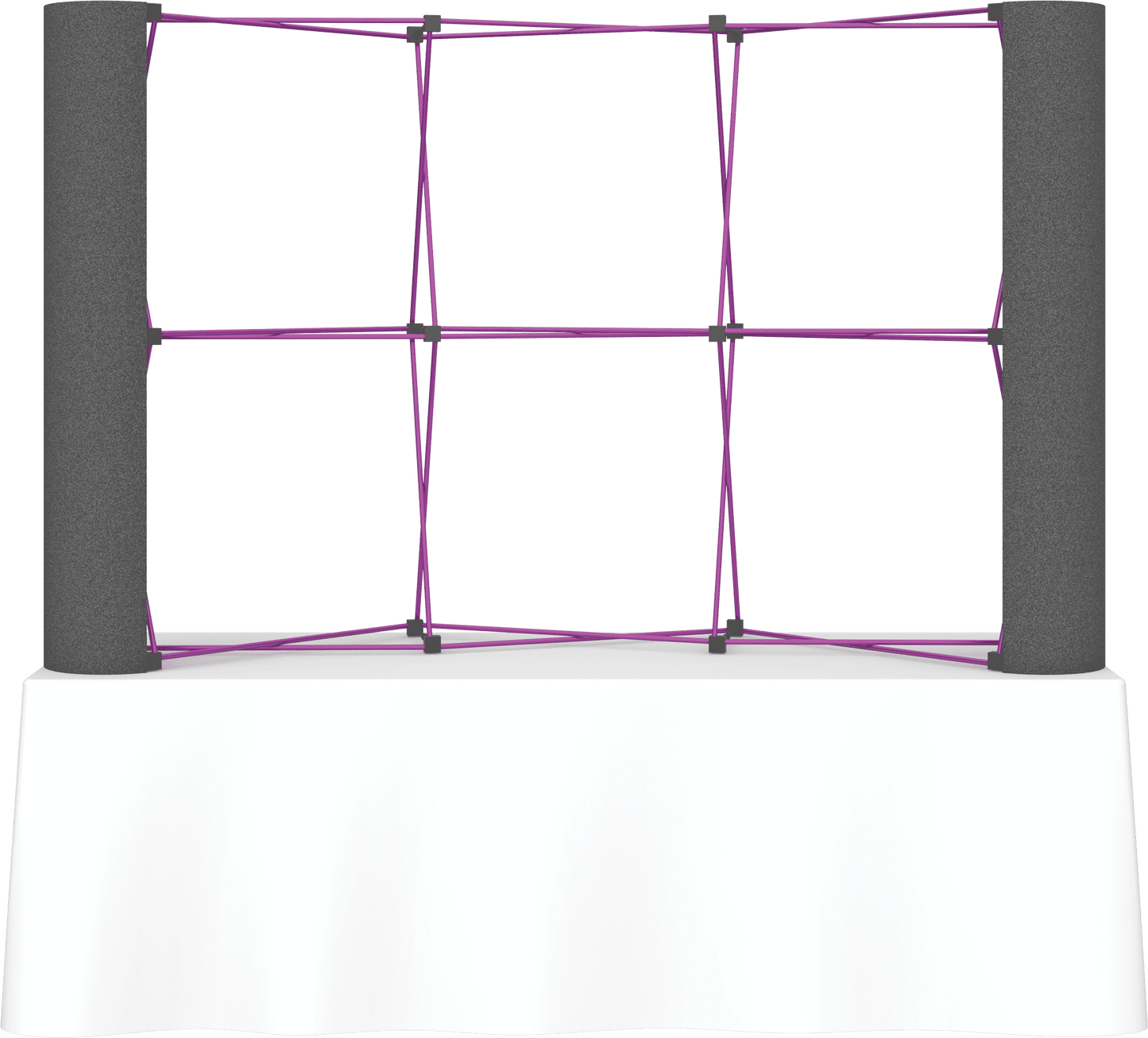 8ft (3x2) Coyote Straight Tabletop Frame w/Fabric End Cap Kit (Fabric Package)