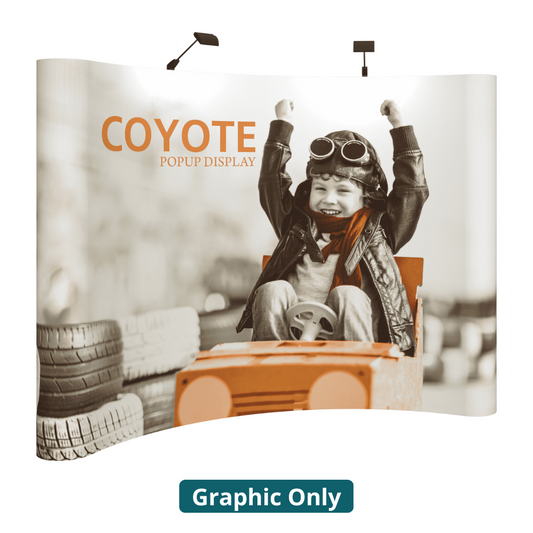 10ft (4x3) Coyote Full Height Curved Graphic Panels With End Caps (Graphic Only)