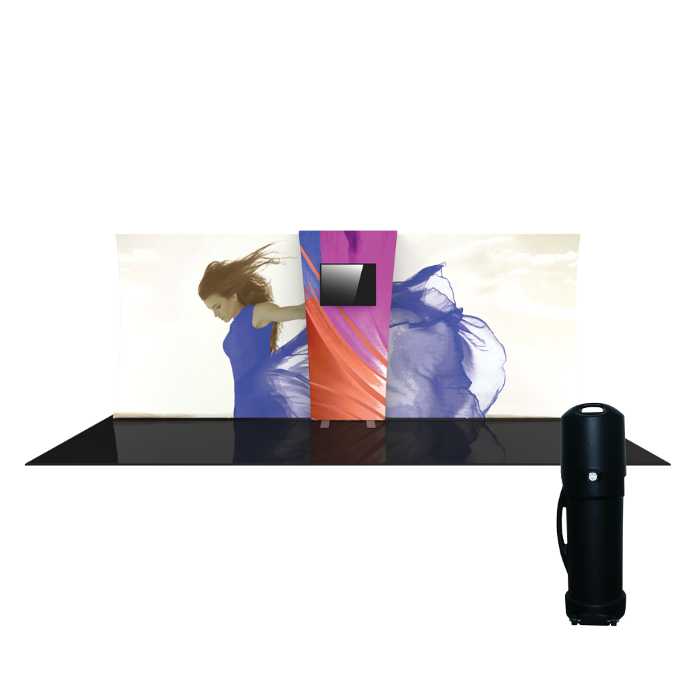 4ft x 8ft Formulate Backwall Connector 03 Tapered w/ Monitor Mount (Graphic Package)