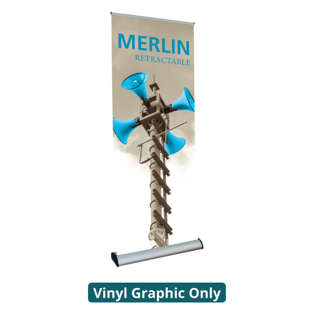 33.5in Merlin Retractable Banner Stand (Vinyl Graphic Only) – 123Displays