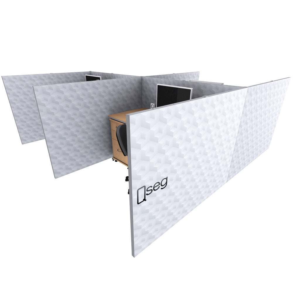 Cubicle Graphics Qseg Cubicle - Tri Unprinted Graphic Package – 123Displays