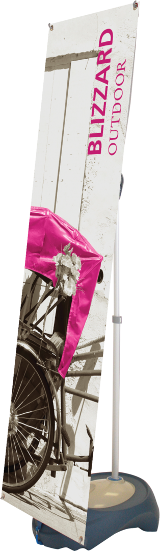 23.5in x 80in Blizzard Adjustable Outdoor Banner Stand (Graphic Package)