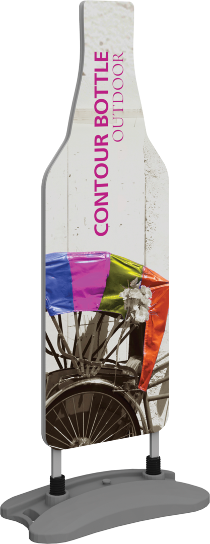 6ft Contour Outdoor Sign Bottle Water Base Single-Sided (Graphic Package)