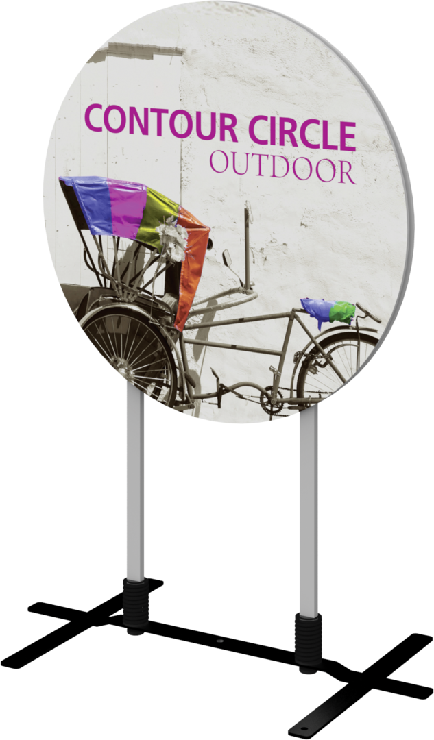 3ft Contour Outdoor Sign Circle Plate Base Double-Sided (Graphic Package)