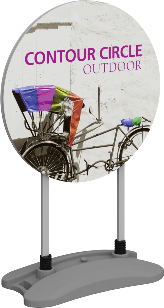3ft Contour Outdoor Sign Circle Water Base Double-Sided (Graphic Package)