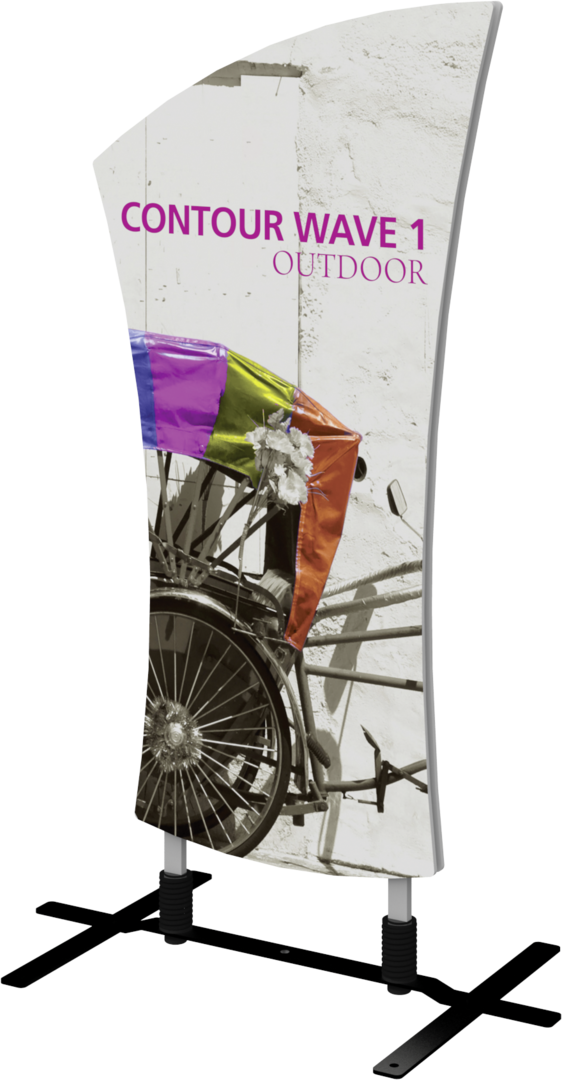 5ft Contour Outdoor Sign Display Wave 1 Plate Base (Hardware Only)