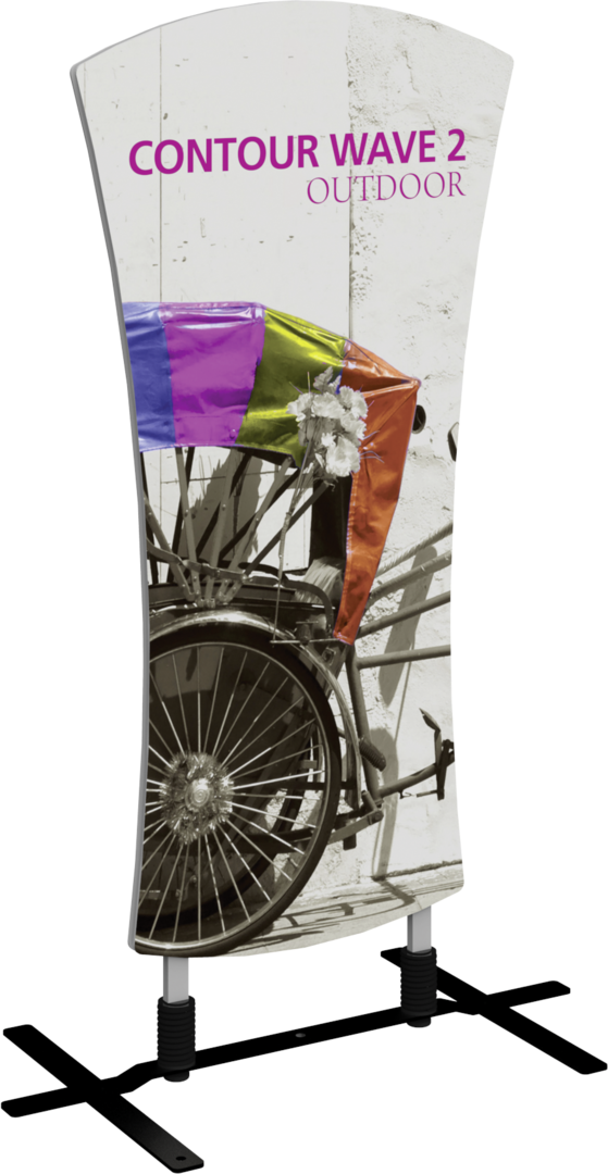 5ft Contour Outdoor Sign Wave 2 Plate Base Double-Sided (Graphic Package)