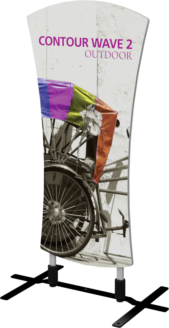 5ft Contour Outdoor Sign Wave 2 Plate Base Double-Sided (Graphic Package)