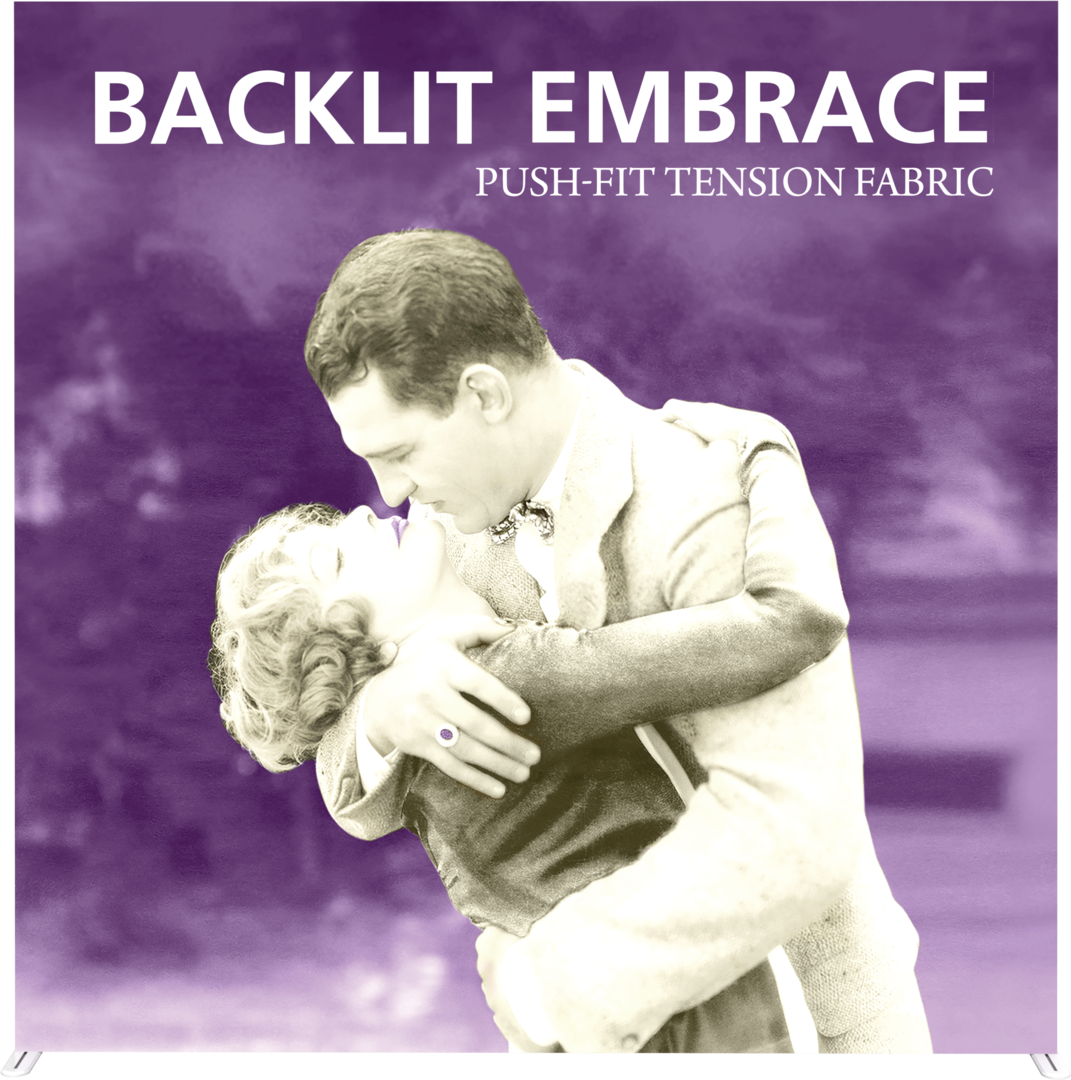 Single Embrace Rpi 8ft x 8ft Embrace Backlit Square Push-Fit Tension Fabric Display Graph ...