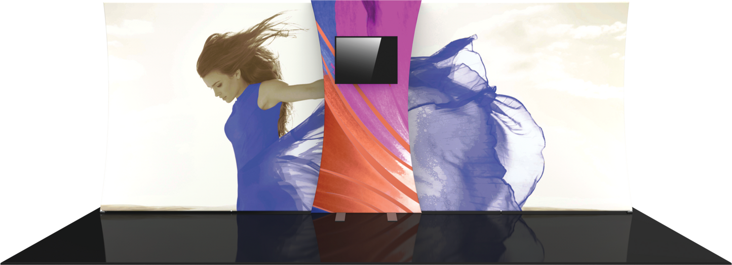 4ft x 8ft Formulate Backwall Connector 05 Bowtie w/ Monitor Mount (Graphic Package)