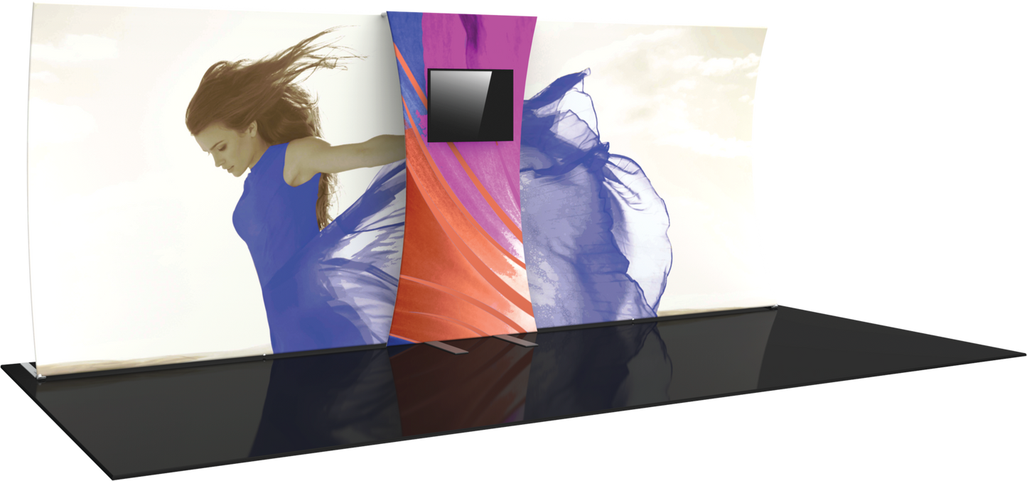 4ft x 8ft Formulate Backwall Connector 05 Bowtie w/ Monitor Mount (Graphic Package)