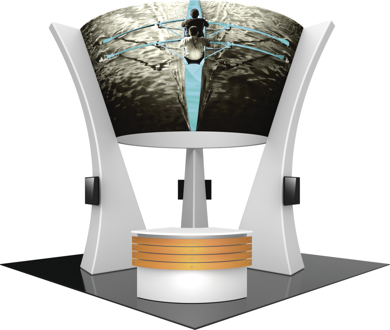 20ft x 20ft Formulate Fusion Island Booth Kit 05 Fabric Tower (Graphic Package)