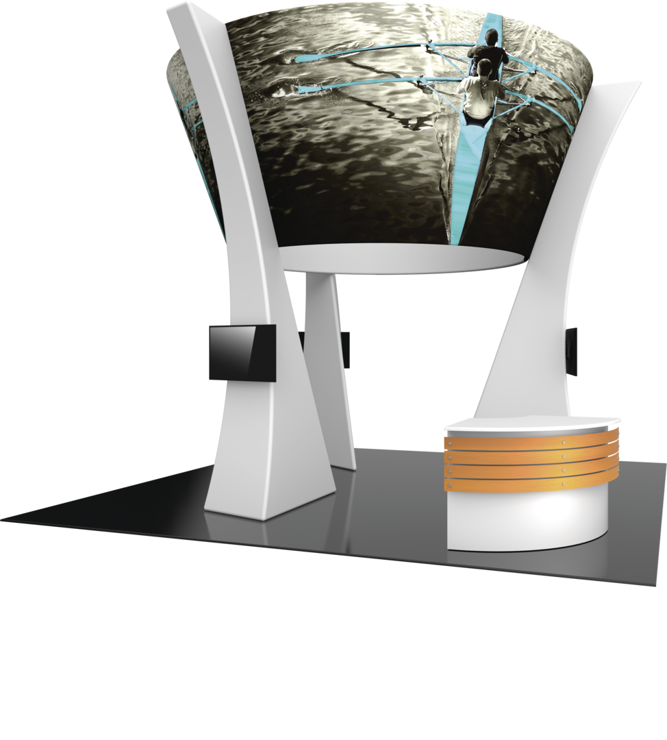 20ft x 20ft Formulate Fusion Island Booth Kit 05 Fabric Tower (Graphic Package)