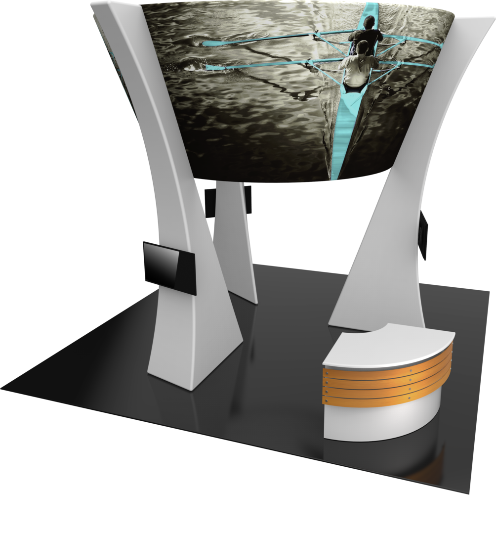 20ft x 20ft Formulate Fusion Island Booth Kit 05 Fabric Tower (Graphic Package)