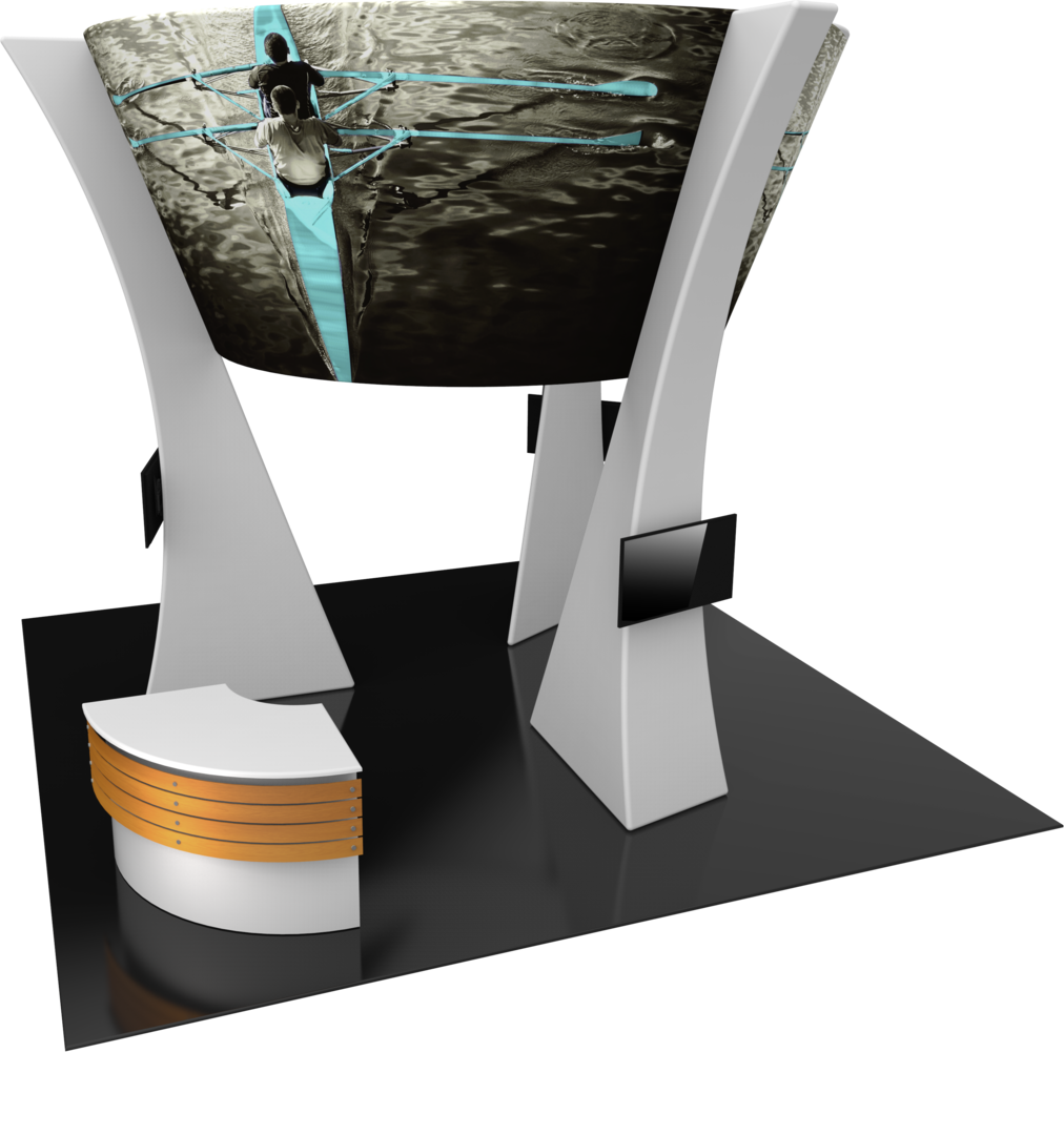 20ft x 20ft Formulate Fusion Island Booth Kit 05 Fabric Tower (Graphic Package)