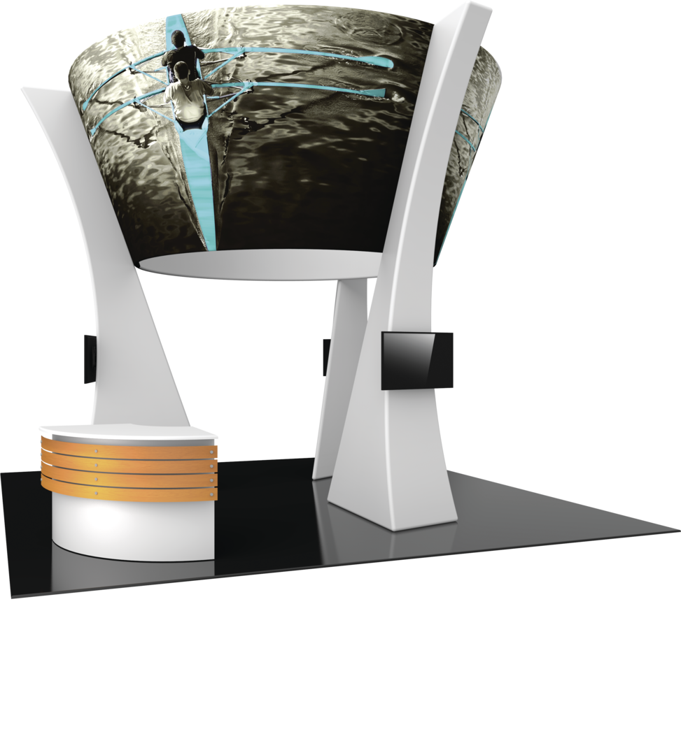 20ft x 20ft Formulate Fusion Island Booth Kit 05 Fabric Tower (Graphic Package)