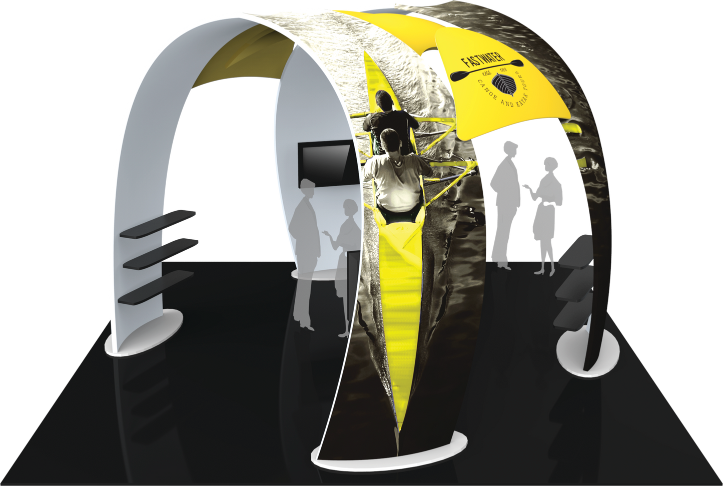 20ft x 20ft Formulate Fusion Island Booth Kit 07 Fabric Tower (Graphic Package)