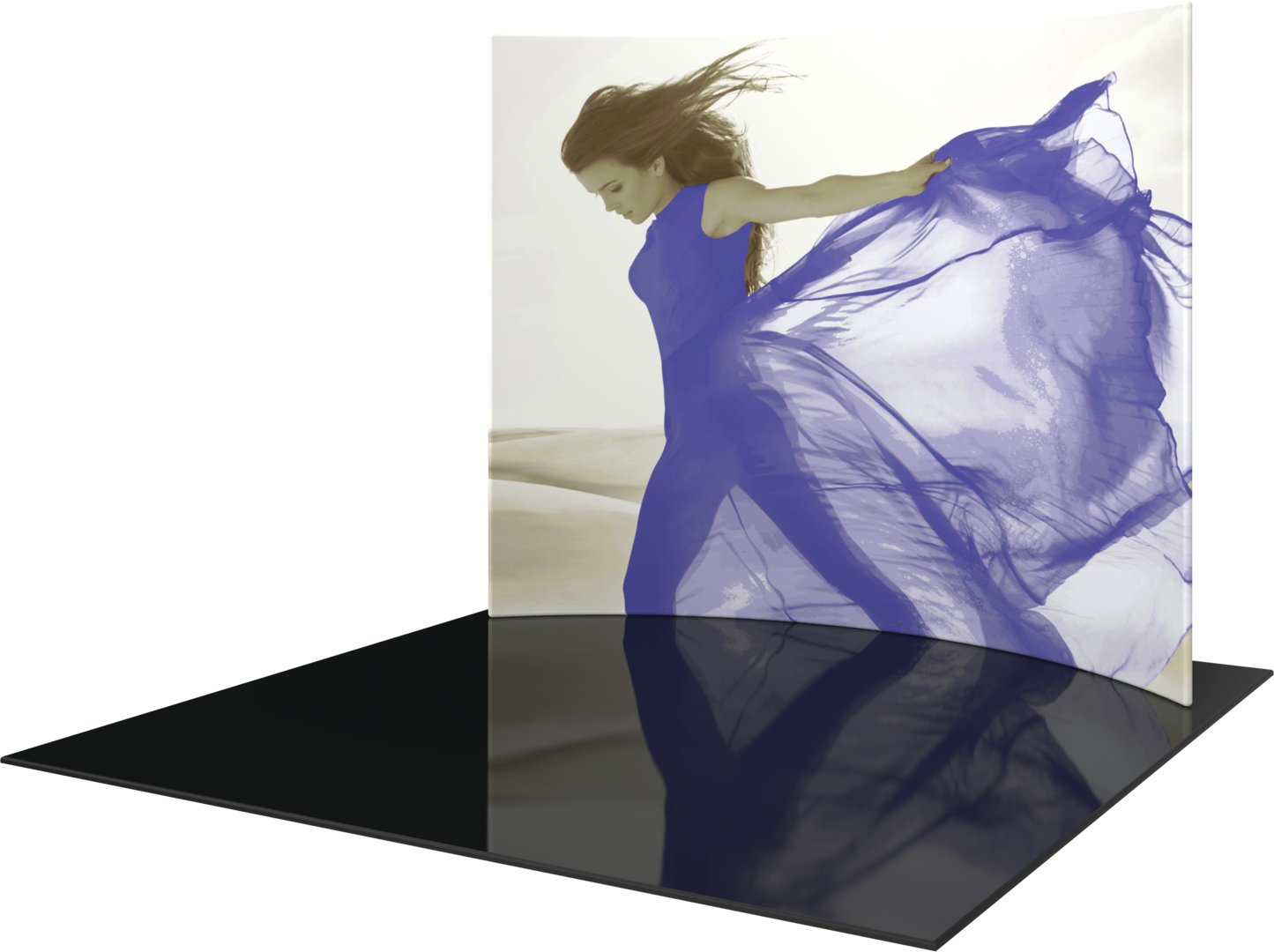 10ft x 8ft Formulate Master HC1 Horizontal Curve Fabric Backwall Graphic w/ Backer (Graphic Only)