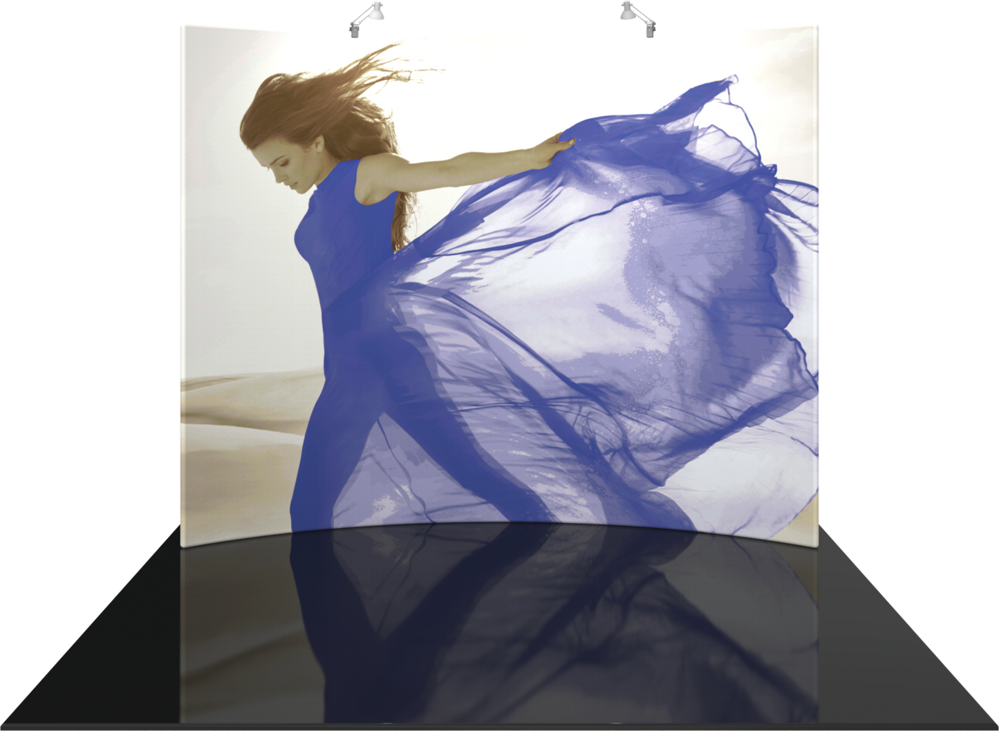 10ft x 8ft Formulate Master HC2 Horizontal Curve Fabric Backwall Frame (Hardware Only)