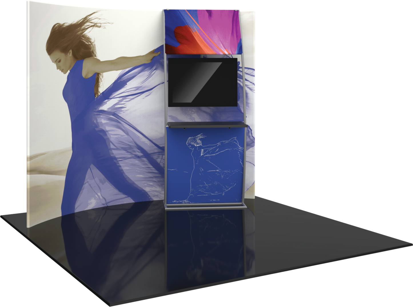 10ft x 8ft Formulate Master HC6 Horizontal Curve Fabric Backwall Graphic w/ Backer (Graphic Package)