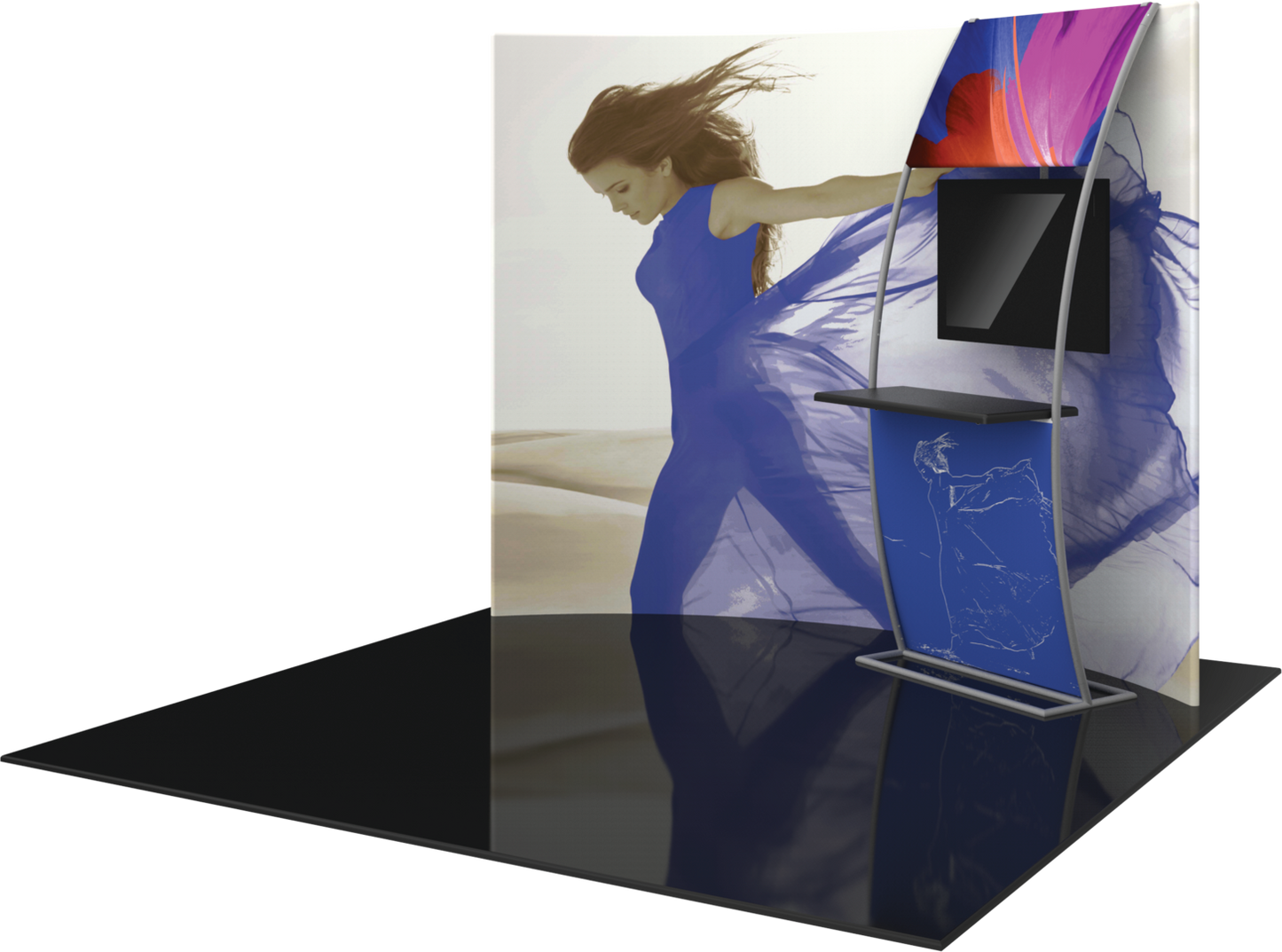 10ft x 8ft Formulate Master HC6 Horizontal Curve Fabric Backwall Graphic w/ Backer (Graphic Package)