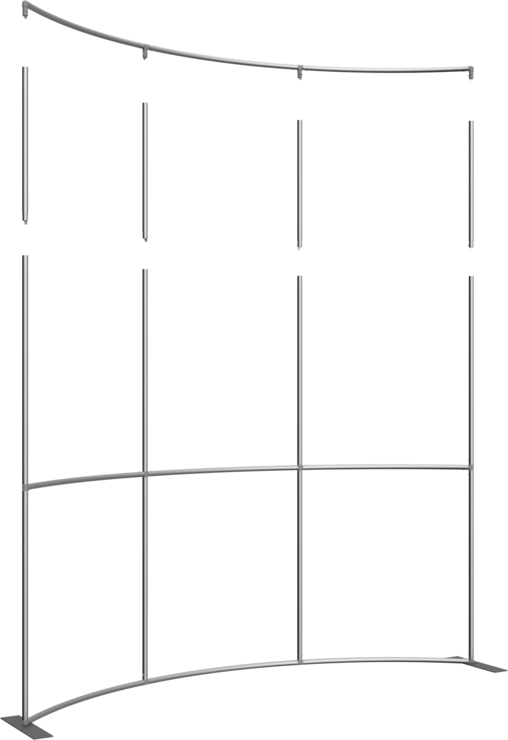 10ft x 8ft Formulate Master HC2 Horizontal Curve Fabric Backwall Frame (Hardware Only)