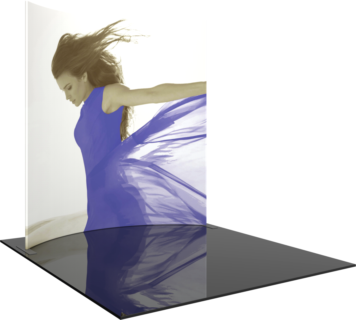 10ft x 10ft Formulate Master Horizontal Curve Tall Fabric Backwall Graphic w/ Backer (Graphic Package)