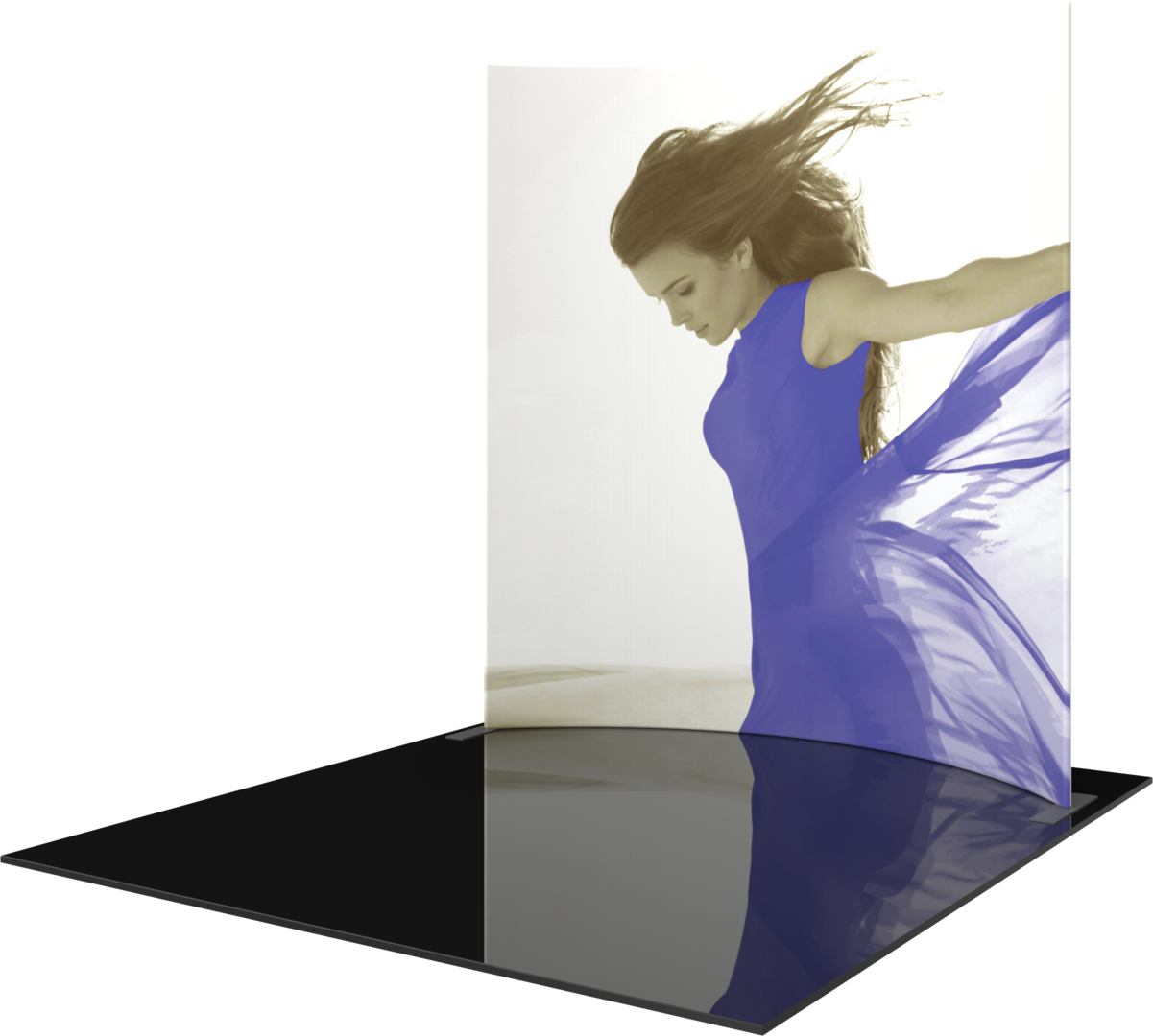 10ft x 10ft Formulate Master Horizontal Curve Tall Fabric Backwall Graphic w/ Backer (Graphic Package)