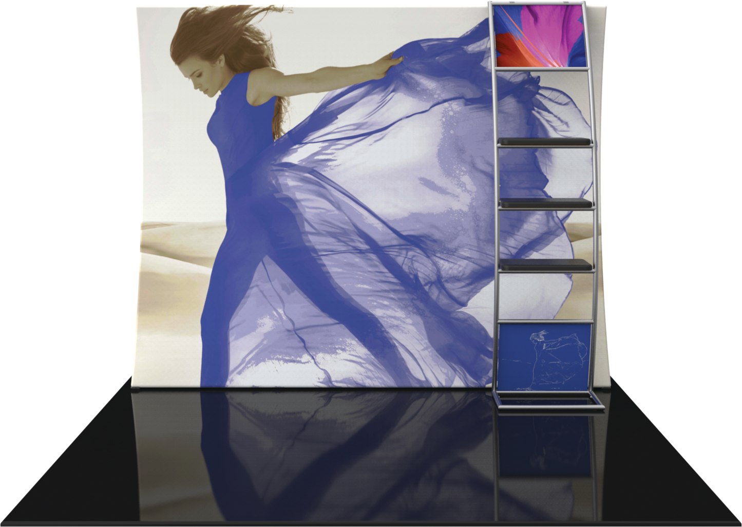 10ft x 8ft Formulate Master VC10 Vertical Curve Fabric Backwall Graphic w/ Backer (Graphic Only)