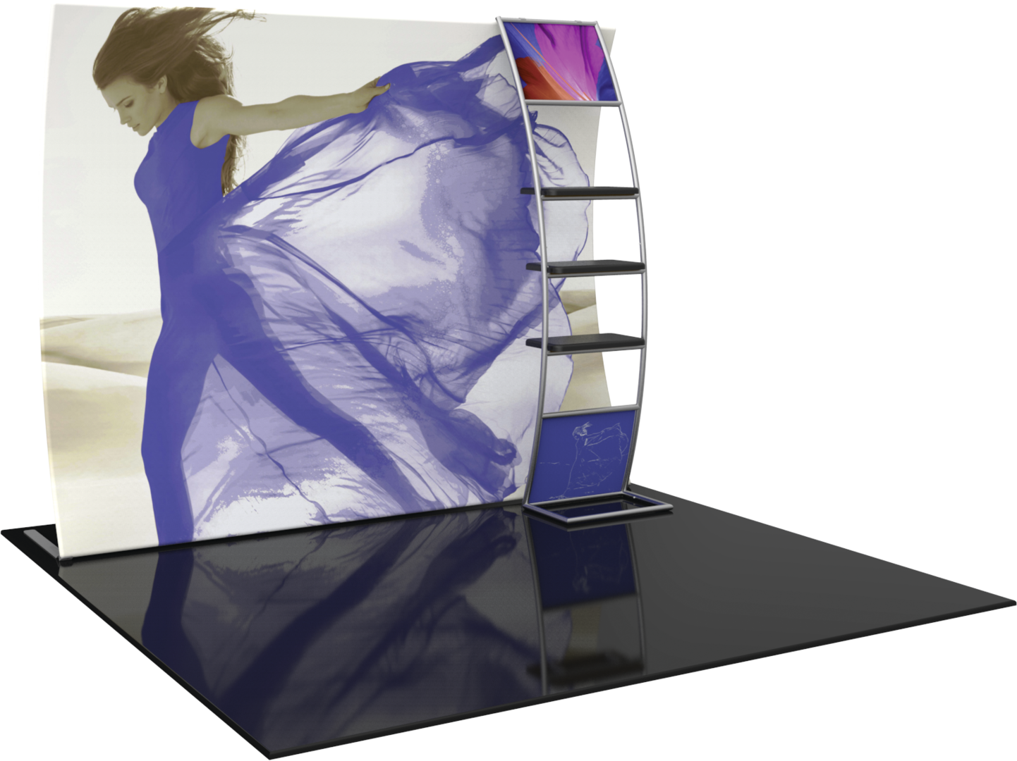 10ft x 8ft Formulate Master VC10 Vertical Curve Fabric Backwall Graphic w/ Backer (Graphic Only)