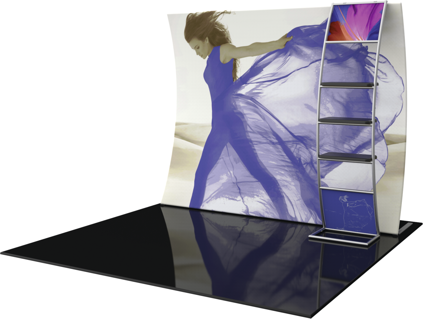 10ft x 8ft Formulate Master VC10 Vertical Curve Fabric Backwall Graphic w/ Backer (Graphic Only)